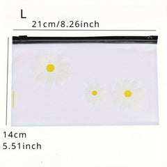 10 Pcs Daisy Pattern Storage Pouches Makeup Bags