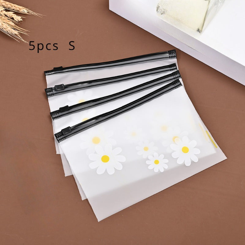 10 Pcs Daisy Pattern Storage Pouches Makeup Bags