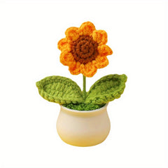 Knitted Fleece Sunflower Potted Plant Decoration