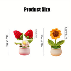 Knitted Fleece Sunflower Potted Plant Decoration