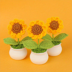 Knitted Fleece Sunflower Potted Plant Decoration