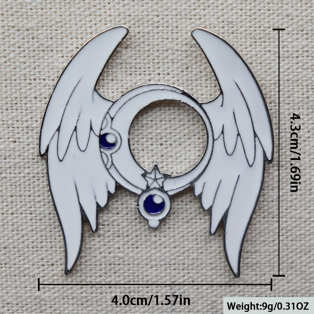 Men's Enamel Star Moon Brooch