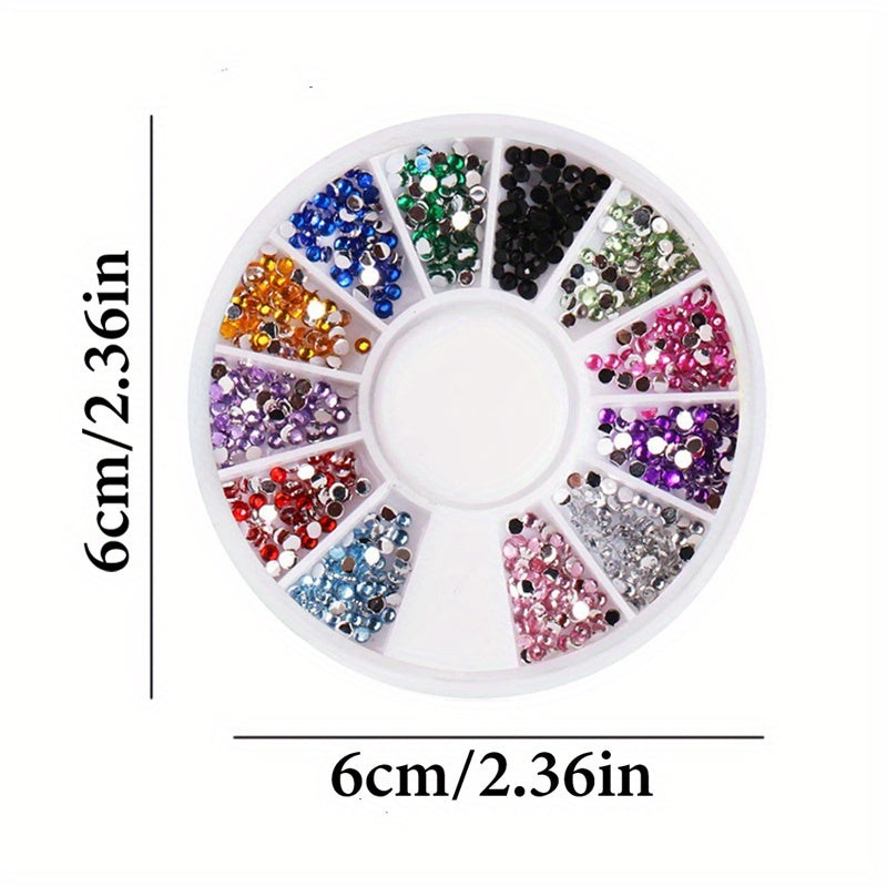 Nail Art Decorations Kit Moon & Star Studs Rhinestones Pearls Rivets Charms