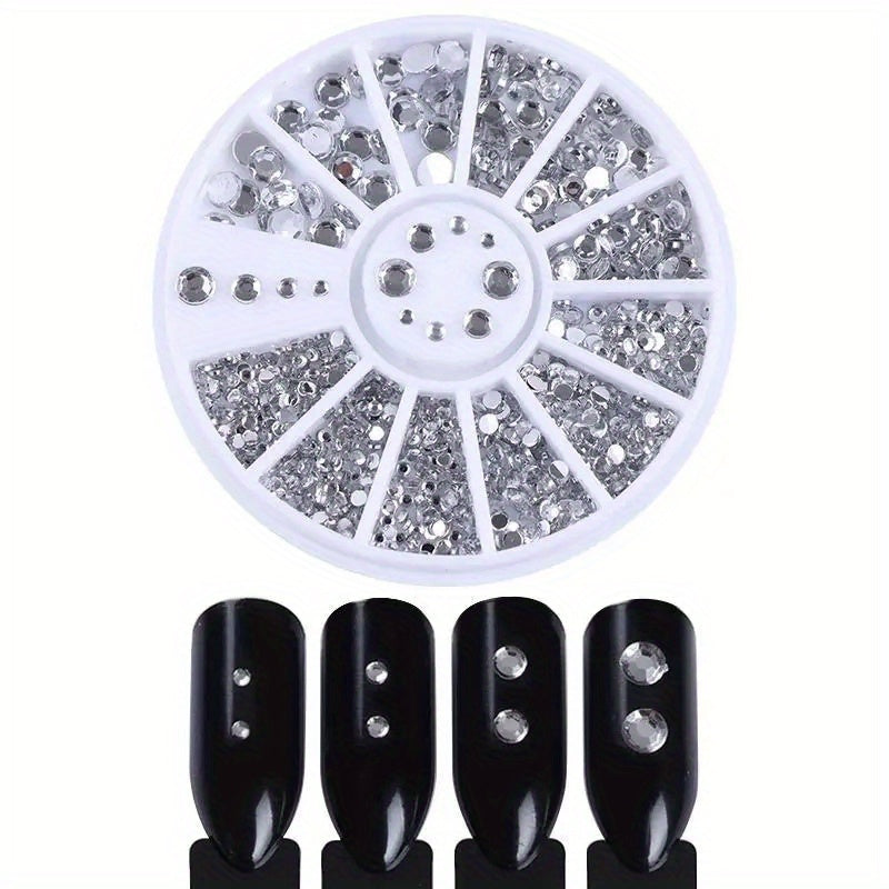 Nail Art Decorations Kit Moon & Star Studs Rhinestones Pearls Rivets Charms