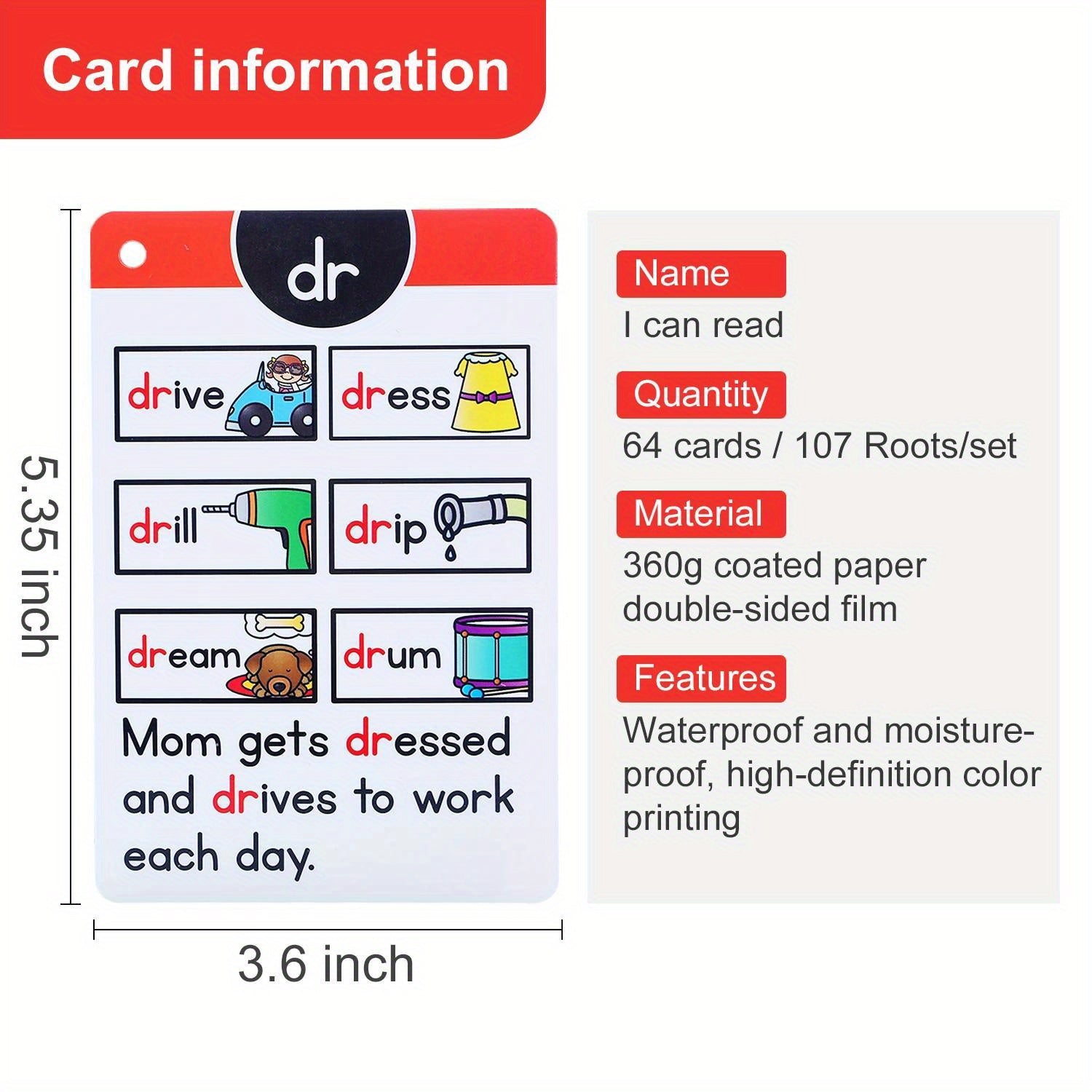 Phonics Learning Flashcards English Kids' Educational Flashcards