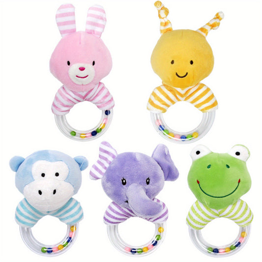 Animal Plush Handheld Tambourine Rattle And Bed Bell