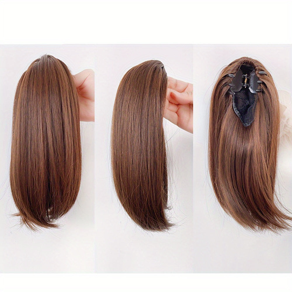 Clip In Claw Ponytail Hair Extensions Synthetic Straight Ponytail for Daily Wear