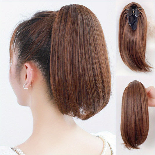 Clip In Claw Ponytail Hair Extensions Synthetic Straight Ponytail for Daily Wear