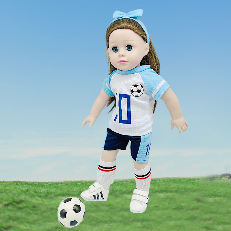 Soccer Outfit Set for 18 Dolls Shirt Shorts Headband Socks Football