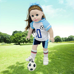 Soccer Outfit Set for 18 Dolls Shirt Shorts Headband Socks Football