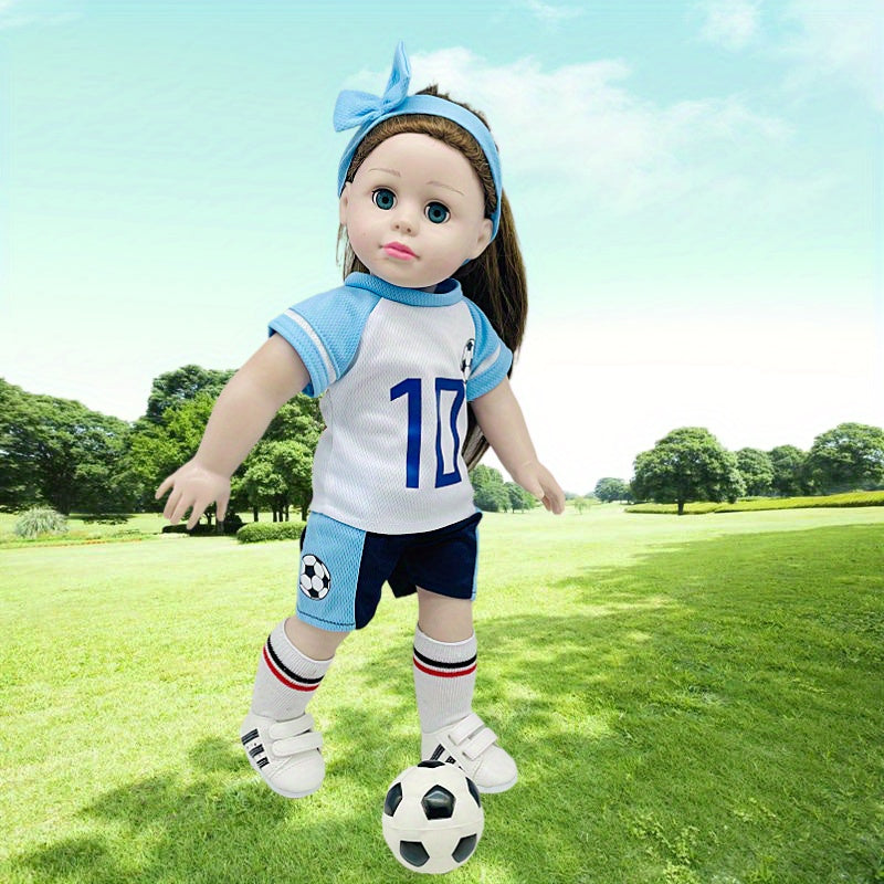 Soccer Outfit Set for 18 Dolls Shirt Shorts Headband Socks Football