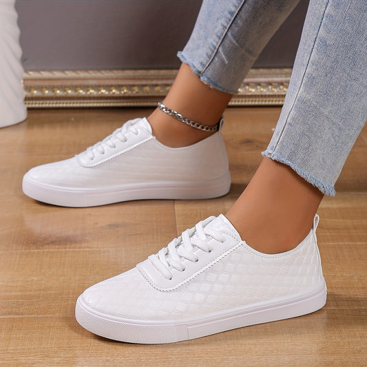 Women's Plaid Lace-Up Low Top Sneakers