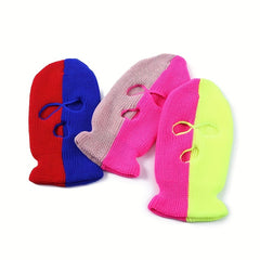 Mens Three Hole Cap Warm Two Knit Cap Cycling Cap