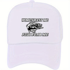 Fish Print Baseball Cap Lightweight Adjustable Sun Hat Unisex