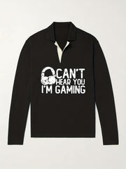 Men's Warm V-Neck Polo Sweater for Fall Winter
