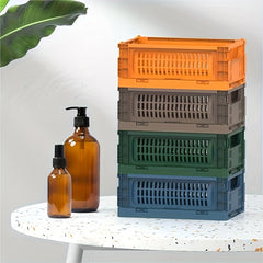1pc Folding Storage Basket Outdoor Picnic Bin Desktop Storage