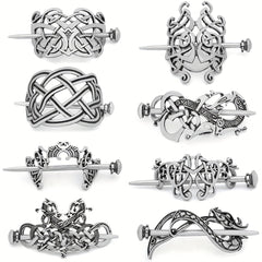 Viking Celtic Barrette Hairpin Silvery Hair Accessories Women's Irish Hair