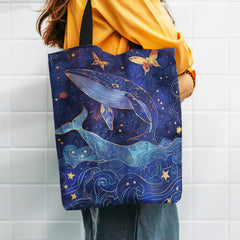 Retro Whale Pattern Shoulder Bag for Women