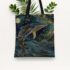 Retro Whale Pattern Shoulder Bag for Women