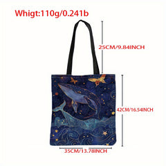 Retro Whale Pattern Shoulder Bag for Women