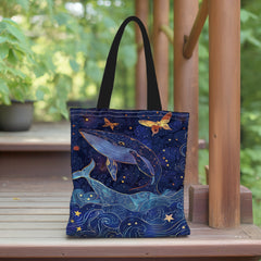 Retro Whale Pattern Shoulder Bag for Women