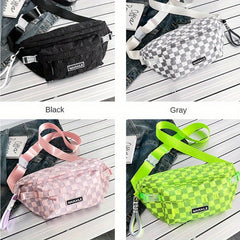 Plaid Pattern Chest Bag Crossbody Sling Shoulder Bag