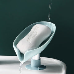 Suction Cup Soap Dish Leaf Shaped Self Draining Soap Holder