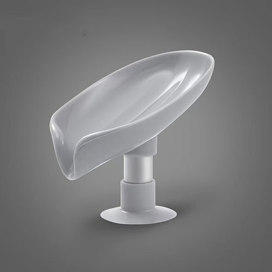 Suction Cup Soap Dish Leaf Shaped Self Draining Soap Holder