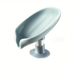 Suction Cup Soap Dish Leaf Shaped Self Draining Soap Holder