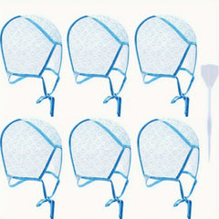 7pcs Disposable Shower Caps with Metal Hook Hair Dye Coloring Tools