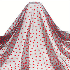 Polyester Mesh Lace Fabric Heart Pattern 4 Yards
