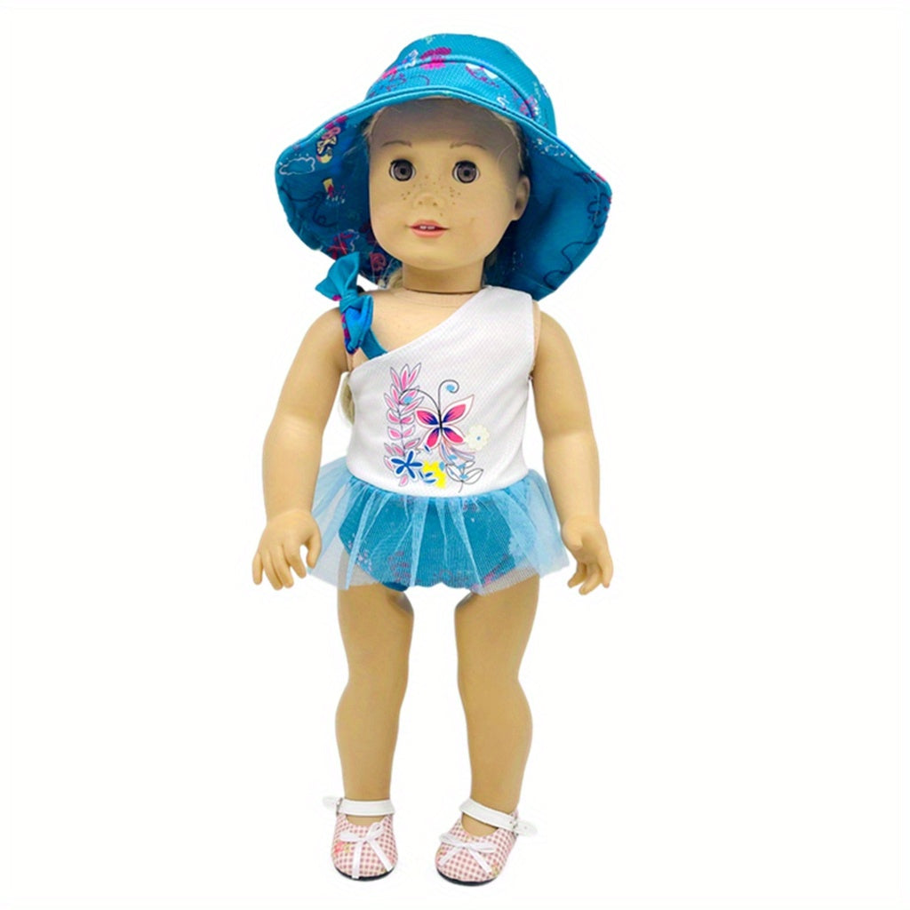Doll Clothes Set Jumpsuit and Hats Swimsuit Outfits for 38-45 Dolls