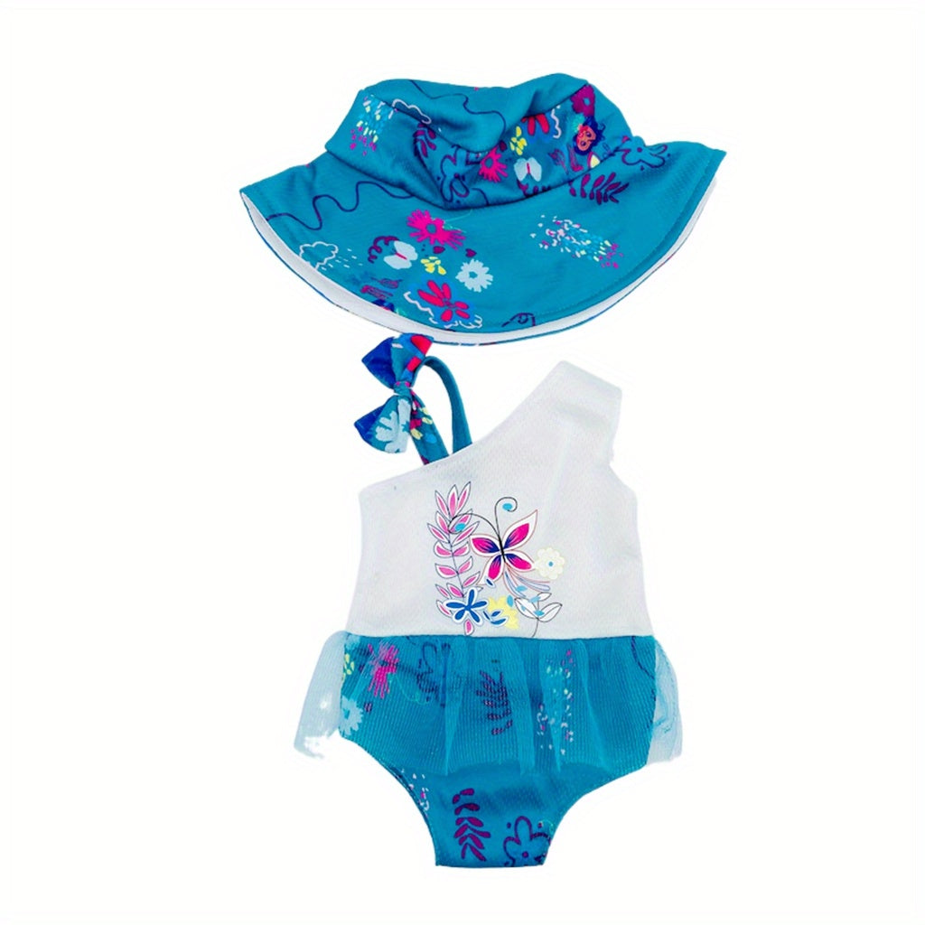 Doll Clothes Set Jumpsuit and Hats Swimsuit Outfits for 38-45 Dolls