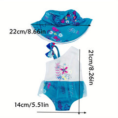 Doll Clothes Set Jumpsuit and Hats Swimsuit Outfits for 38-45 Dolls