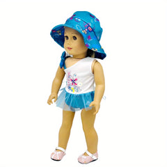 Doll Clothes Set Jumpsuit and Hats Swimsuit Outfits for 38-45 Dolls
