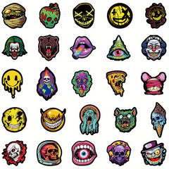 50pcs Gothic Skull Grimace Meme Funny Waterproof Stickers for Various Surfaces