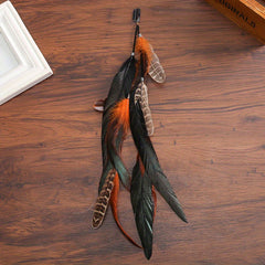 Indian Style Long Feather Hair Clip and Pin Set for Women