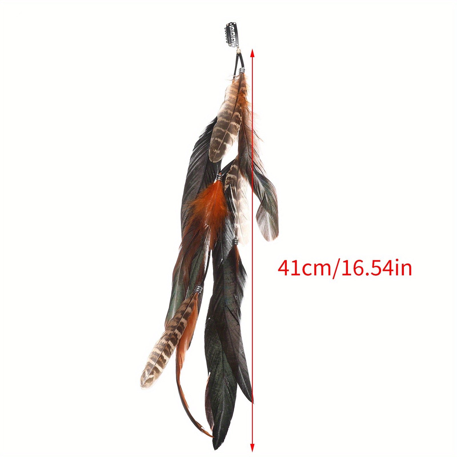 Indian Style Long Feather Hair Clip and Pin Set for Women