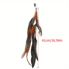 Indian Style Long Feather Hair Clip and Pin Set for Women
