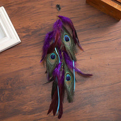 Indian Style Long Feather Hair Clip and Pin Set for Women