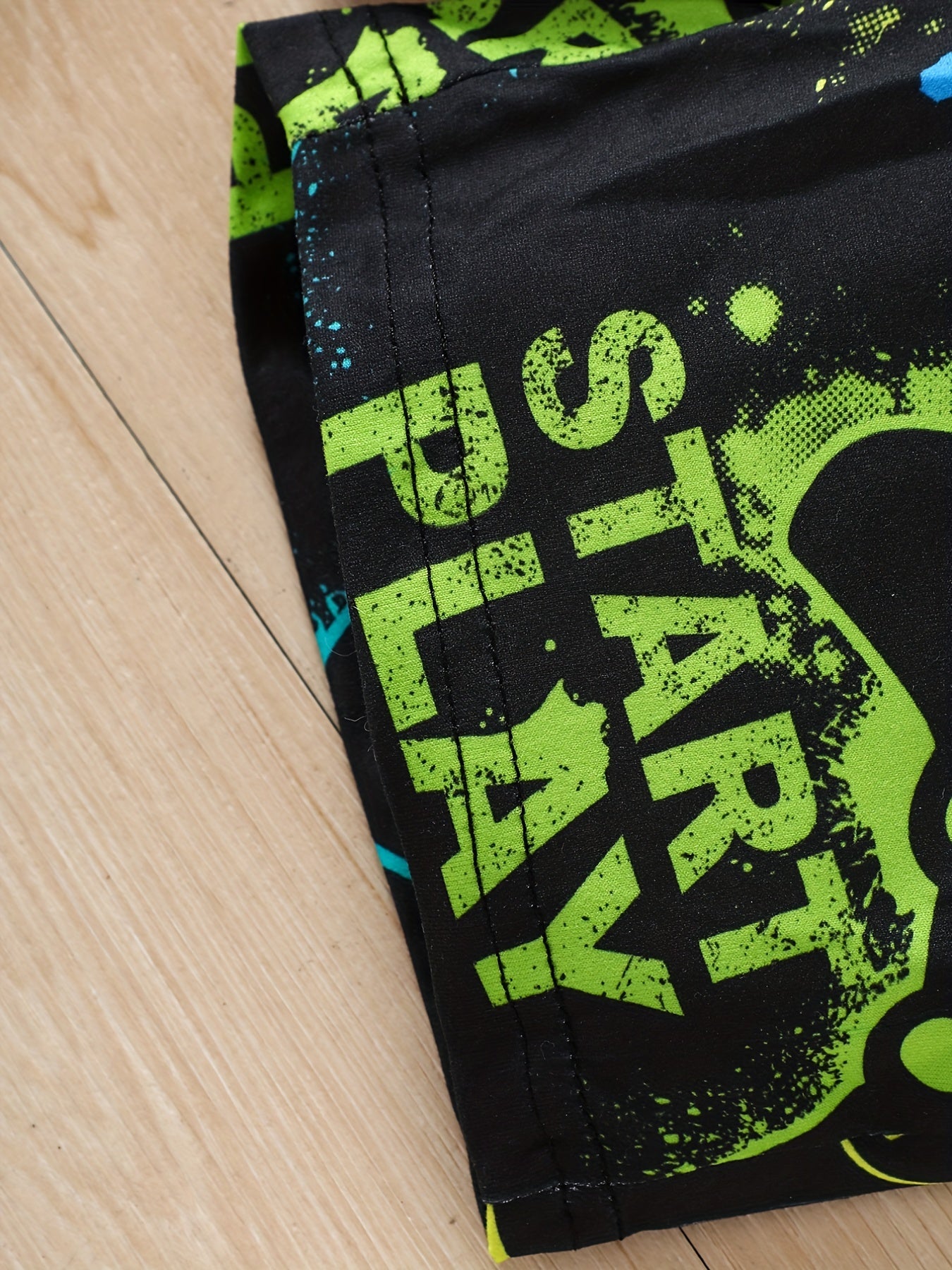 Boys Gamepad Skateboard Print Outfit T shirt & Shorts Kids Summer Clothes