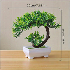 Artificial Bonsai Tree Set Plastic Faux Potted Plants Home Office Decor