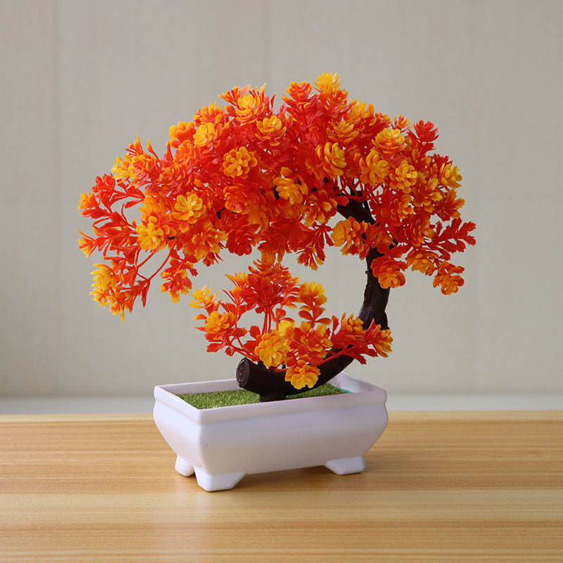 Artificial Bonsai Tree Set Plastic Faux Potted Plants Home Office Decor