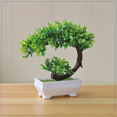 Artificial Bonsai Tree Set Plastic Faux Potted Plants Home Office Decor