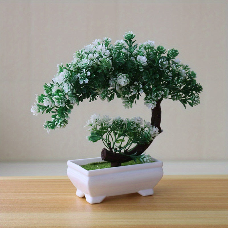 Artificial Bonsai Tree Set Plastic Faux Potted Plants Home Office Decor