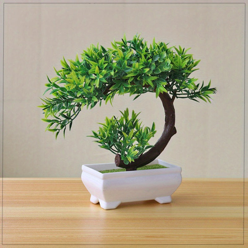 Artificial Bonsai Tree Set Plastic Faux Potted Plants Home Office Decor