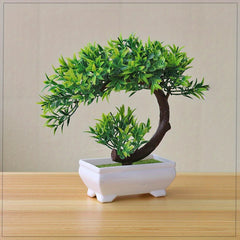 Artificial Bonsai Tree Set Plastic Faux Potted Plants Home Office Decor