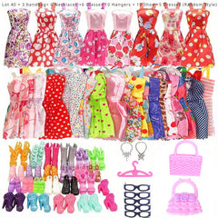 40pcs Doll Outfit Set with Accessories for Stylish Dolls