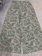 Floral Wide Leg Pants High Waist Casual Wear