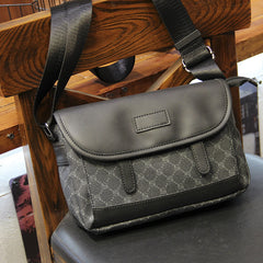 Men's Checkered Postal Crossbody Bag for Daily Commute